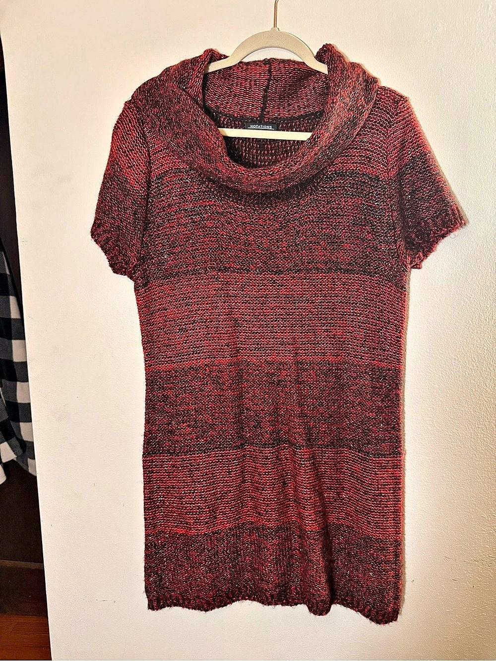 Notations Color Block Mini Dress in Red & Black XL